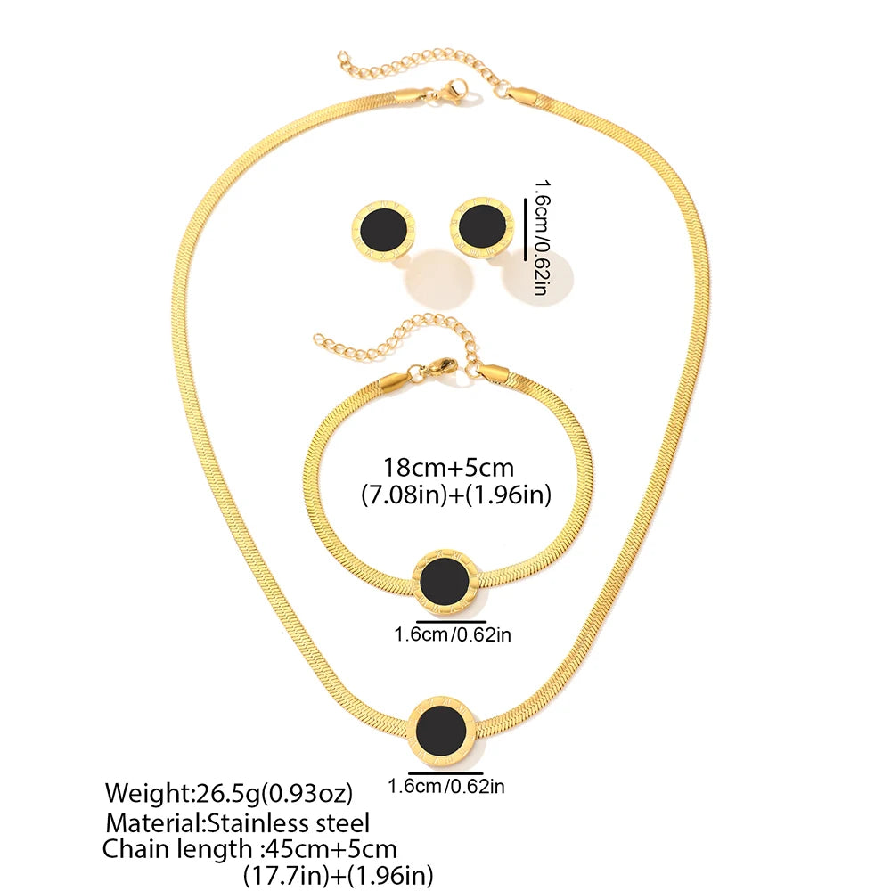 Elegant Roman Numeral Jewelry Set - by Effyra